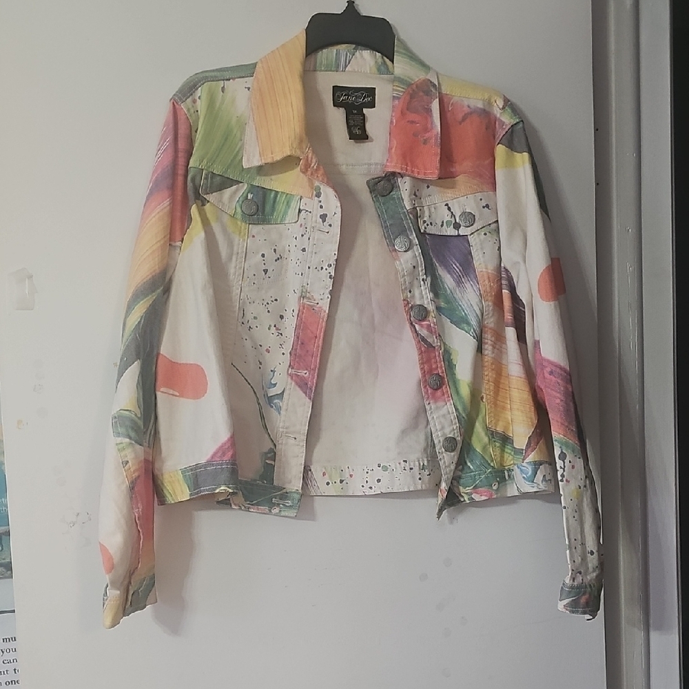 Colorful Abstract Jean Jacket